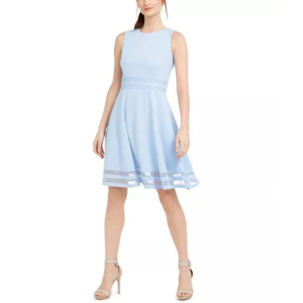 Calvin Klein Light Blue Sleeveless Fit-and-Flare Dress